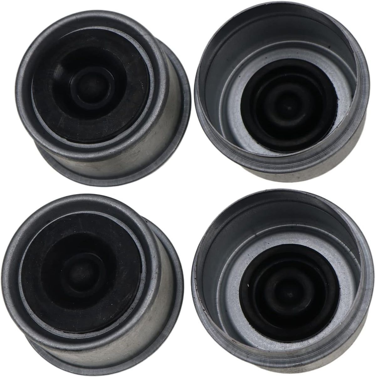 1.98 Posi-Lube Grease Dust Cap Cover with Rubber Plugs for Trailer Axles Wheel Hubs (4 pcs) Pack of 2 F7608