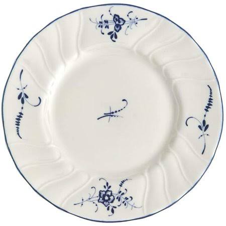 White Blue Round Bread Plate Q965249