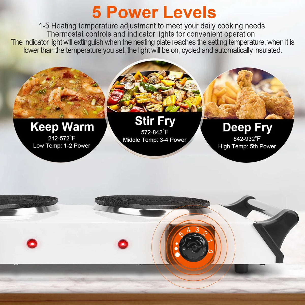 Portable Coil Heating Double/Single Burners Stove 2000W R274910