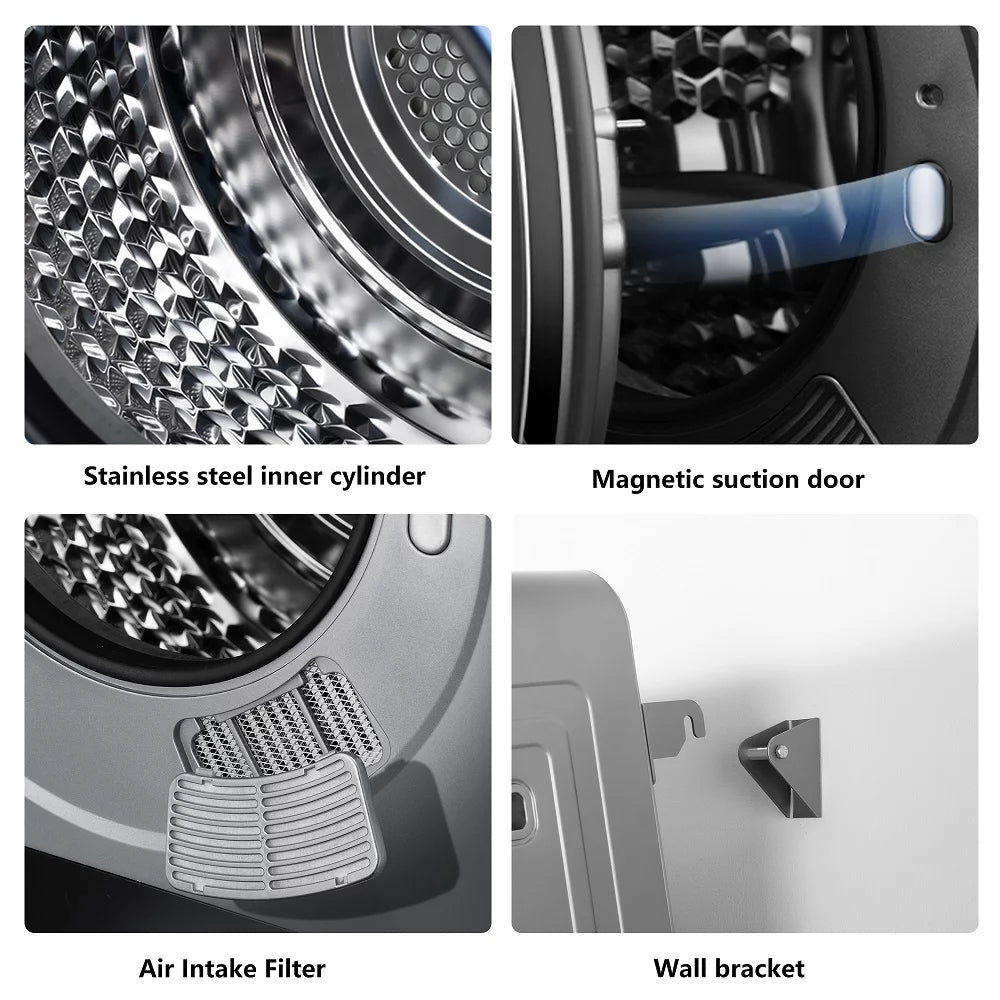 Portable Mini Electric Tumble Dryer 850W Grey S1913