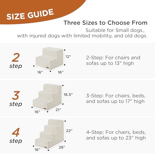Grey 4-Steps Foldable Dog Stairs with Non-Slip Bottom M37541