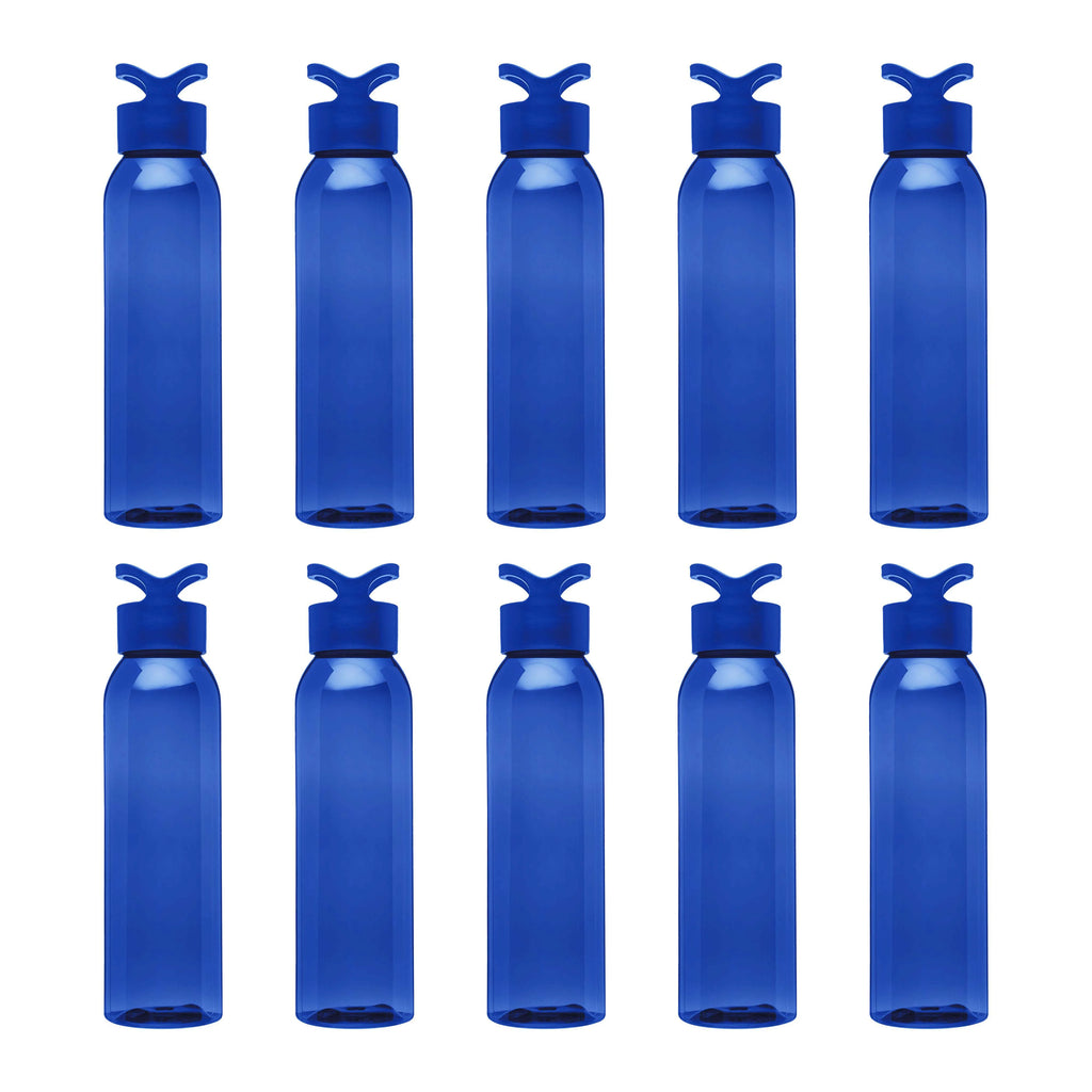 Blue 22 Oz. Tritan Plastic Water Bottles Set of 10 A84426