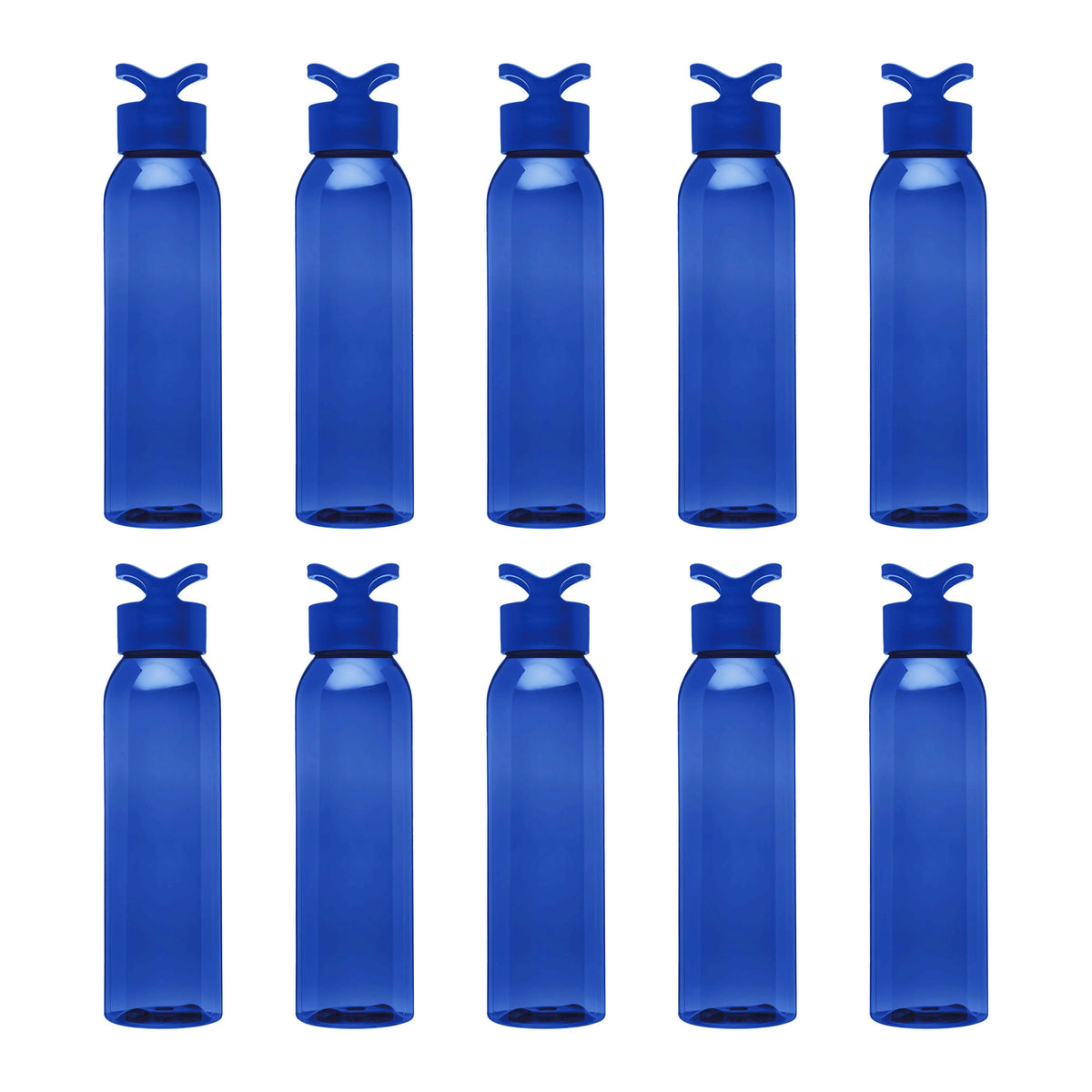 Blue 22 Oz. Tritan Plastic Water Bottles Set of 10 A84426