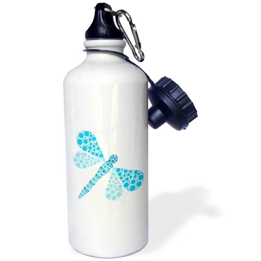 Blue Pointillism Dragonfly 21 oz Sports Water Bottle M39561
