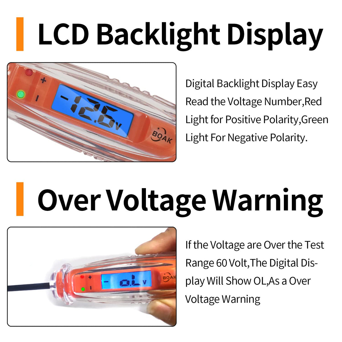 3-60V DC Test Light with Voltage Display T80101