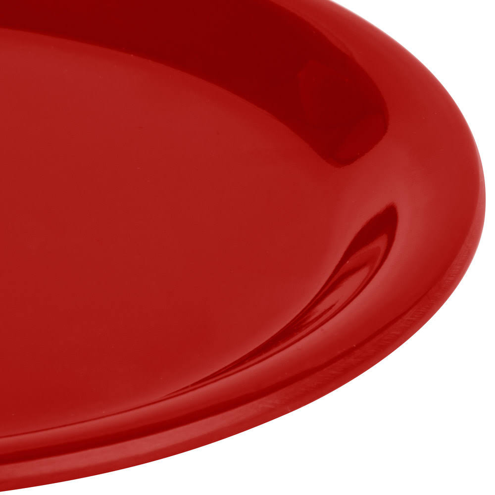 Red Narrow Rim Melamine Pie Plate - 48/Case J514491