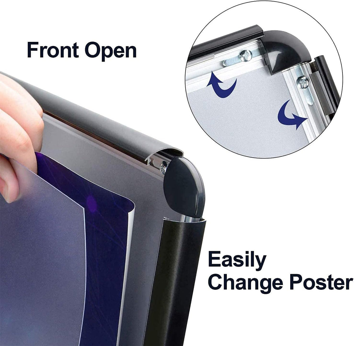 Heavy Duty Floor Standing Sign Holder with Cast Iron Base M936822