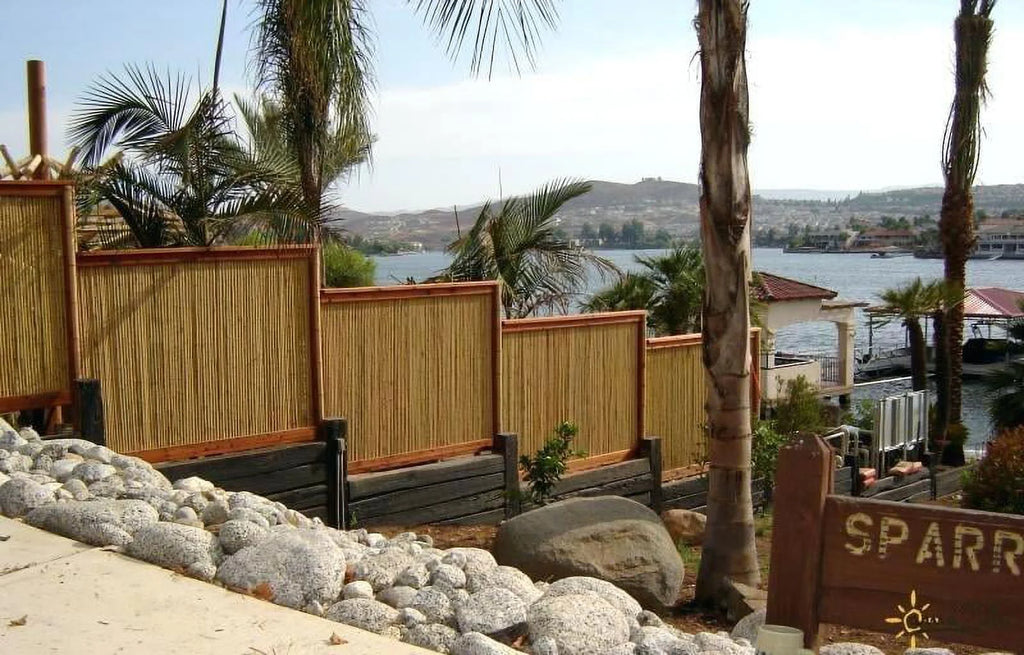 Natural Bamboo Fencing Garden Screen Rolled Fence Panel 3/4 D x 4' H x 8' L I6589