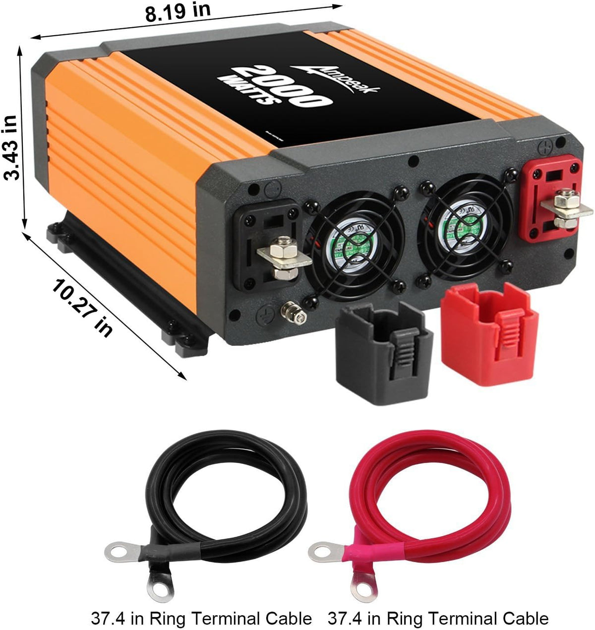 2000W 12V to 110V Power Inverter with 3AC Outlets and USB B524805