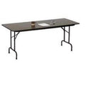 30"W x 48"D Melamine Top Folding Table in Walnut Finish Z8896