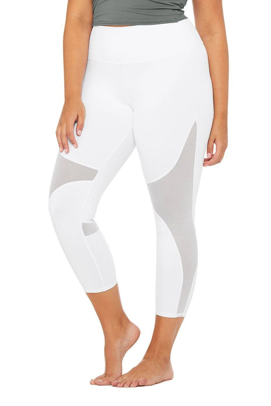 High-Waist Yoga Capris White Xxs R592