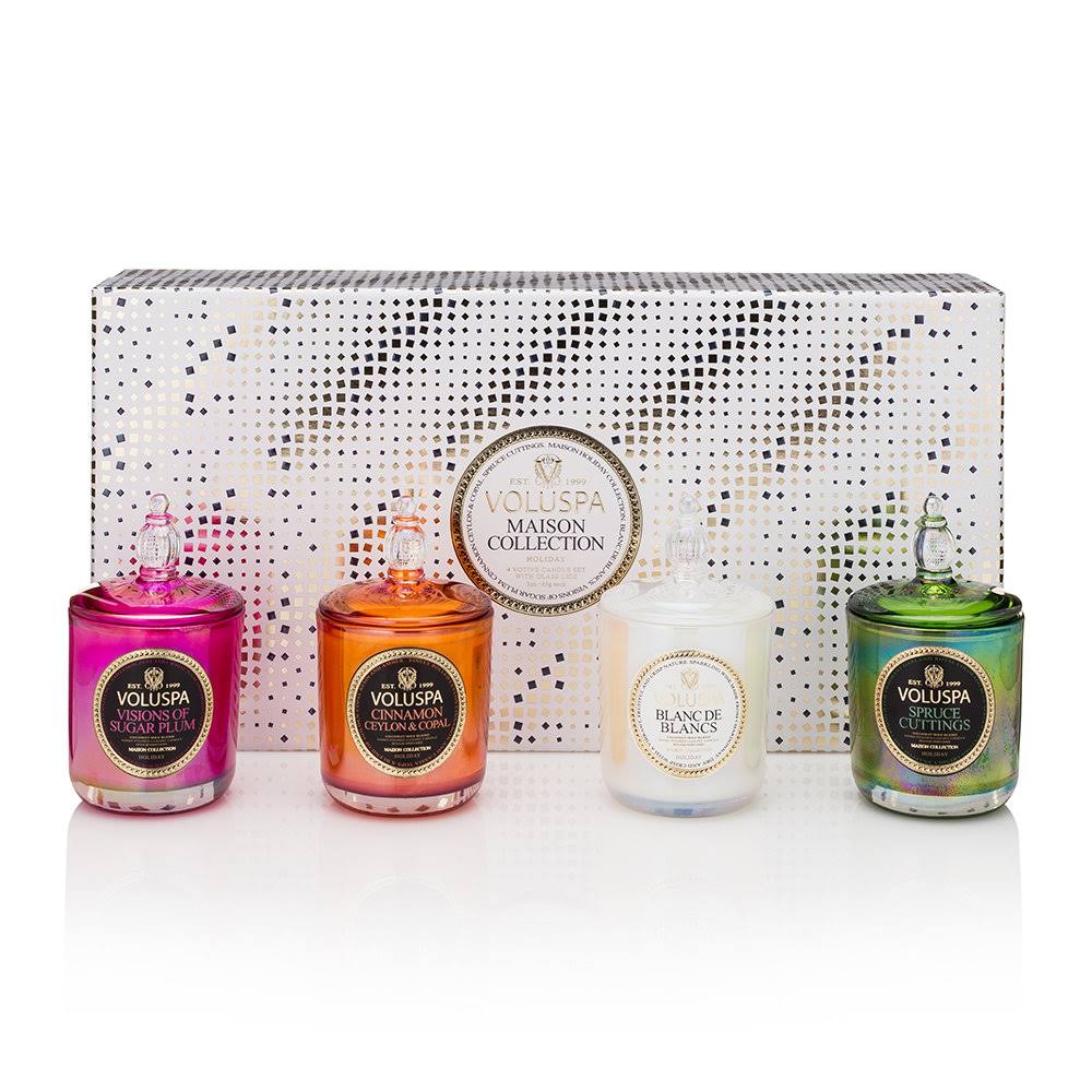 4 Candle Holiday Set with Glass Lids N661494