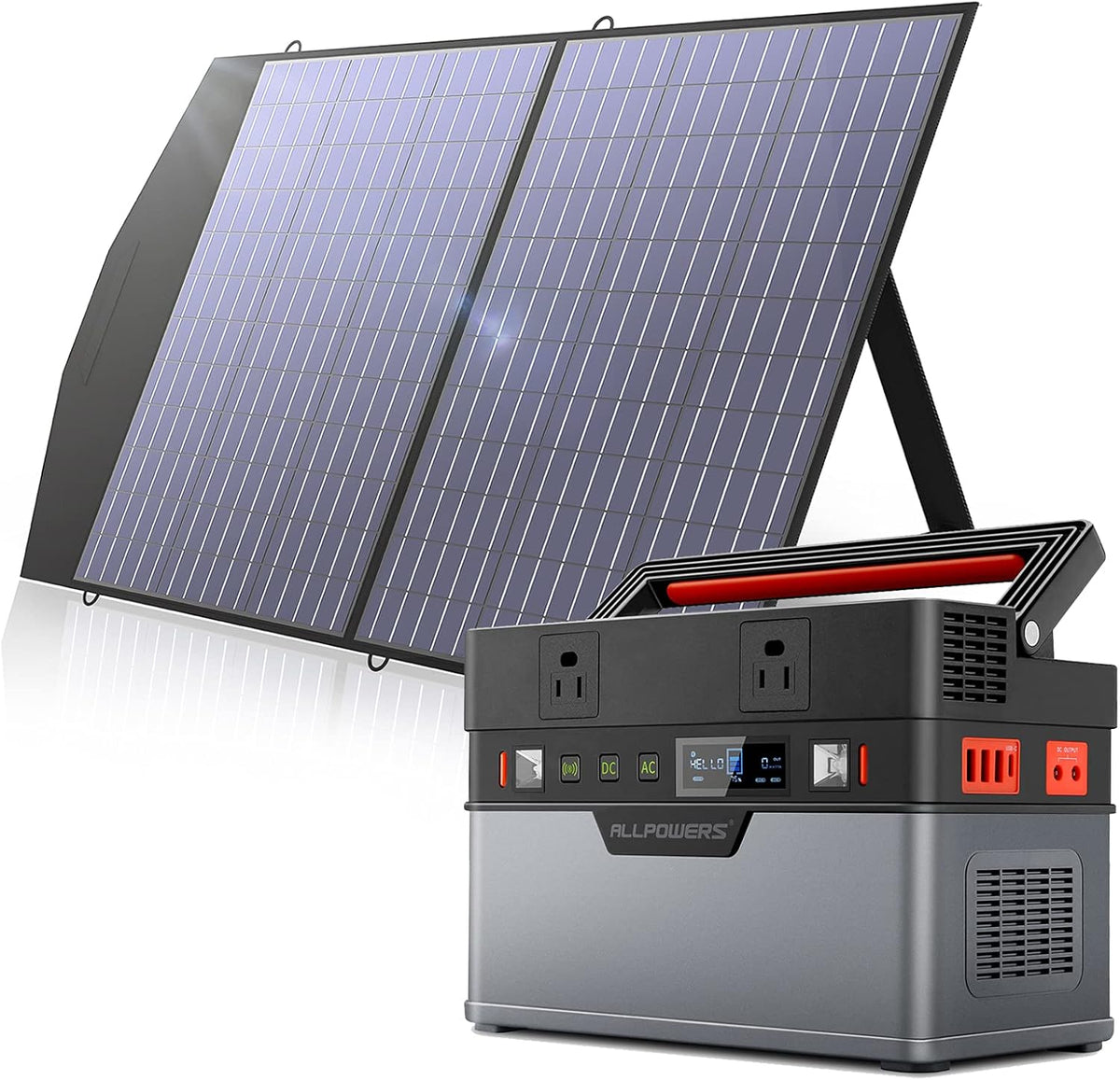 500W Power Station with Solar Panel Included, 606Wh Solar Generator with Monocrystalline Portable Solar Panel 100W I6459