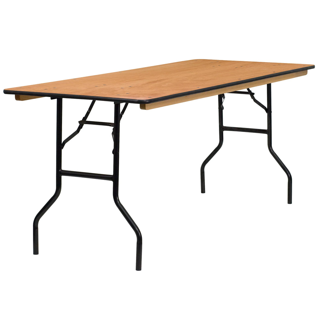 6-Foot Rectangular Wood Folding Banquet Table H61221