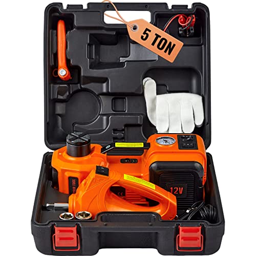 5 Ton Hydraulic Electric Car Jack with Impact Wrench and Inflatable Pump F1508