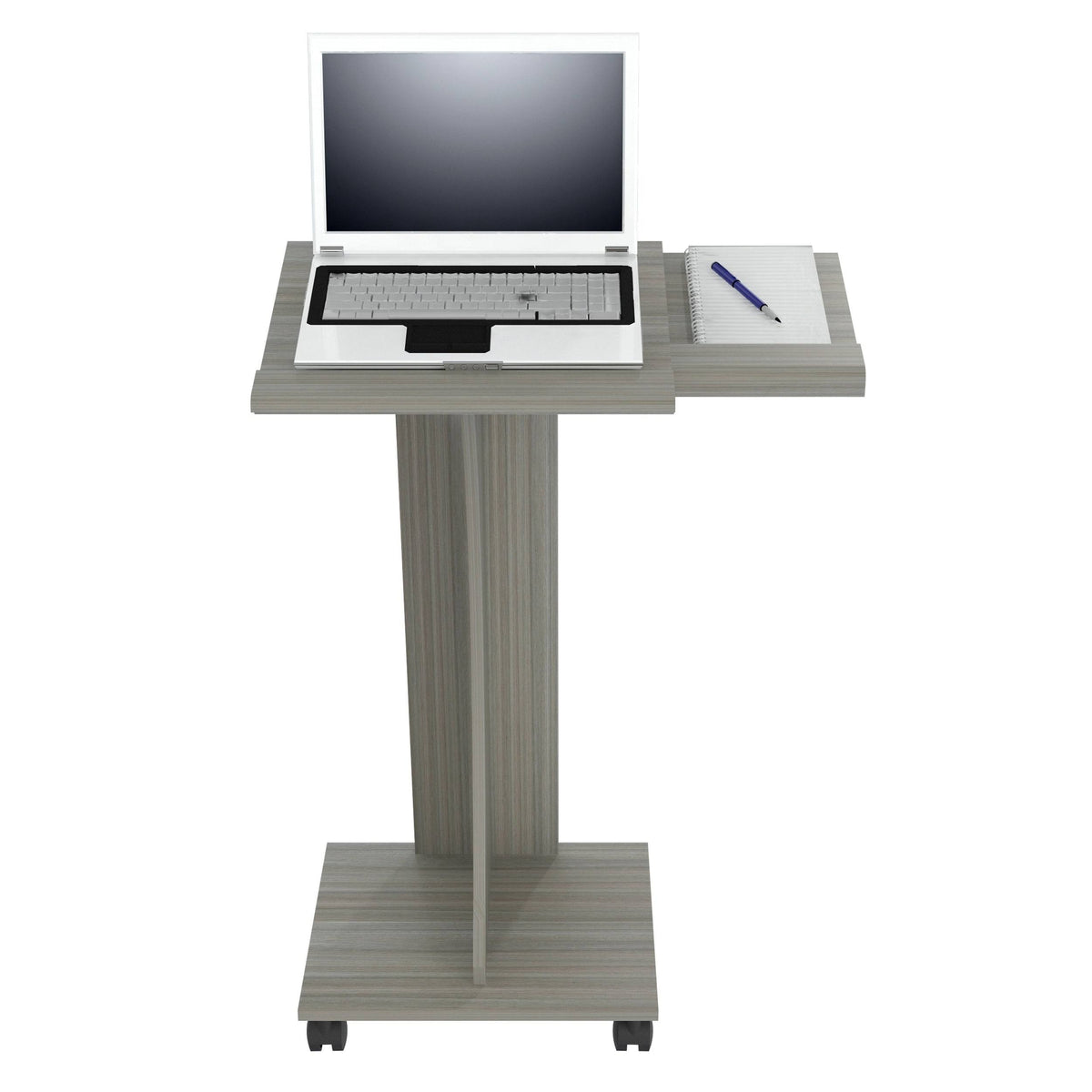 Smoke Oak Rolling Laptop Cart Y975