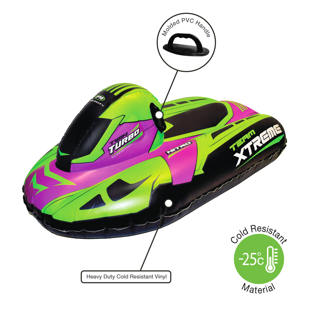 50” Inflatable Snowmobile Sled with Sturdy Handles M42156