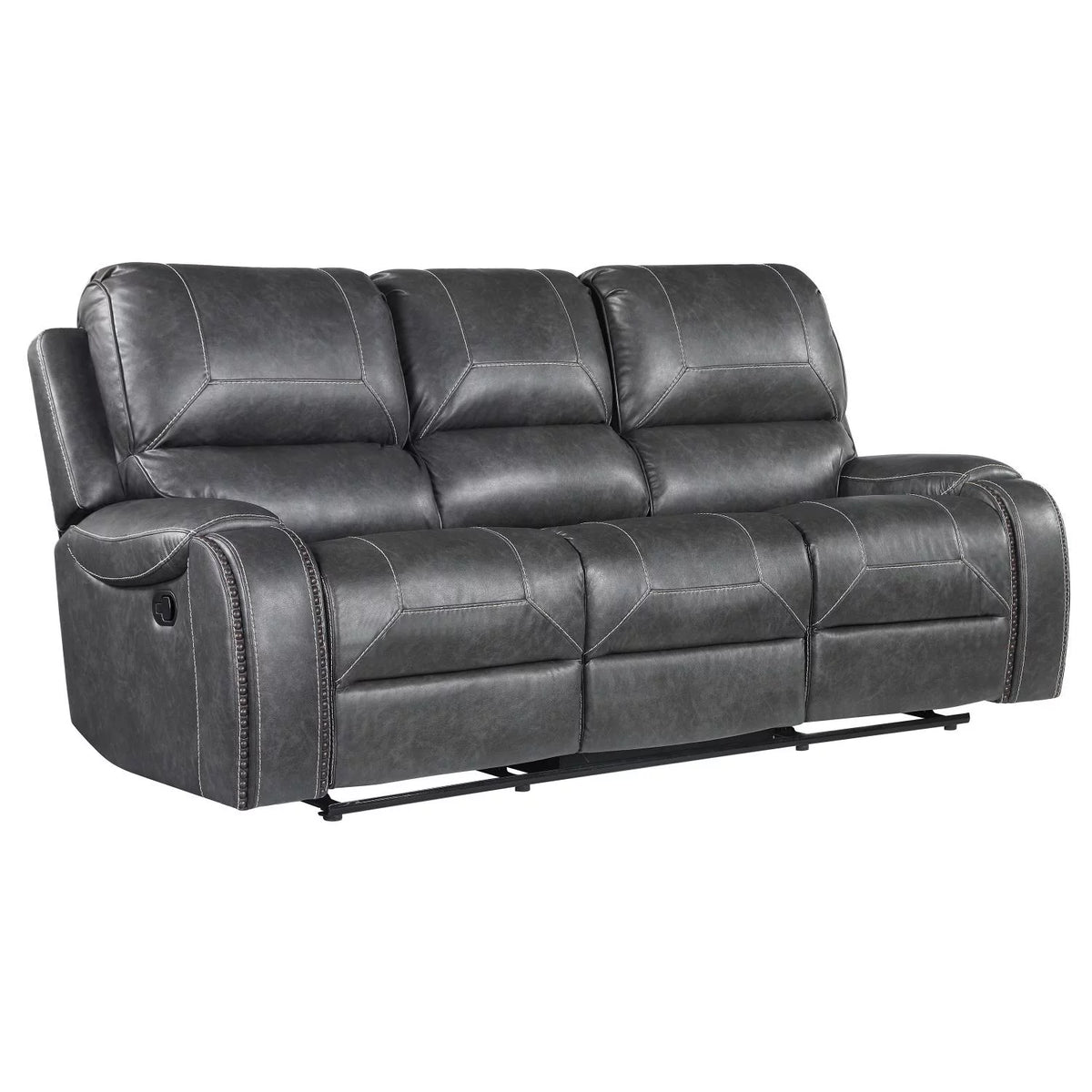 Manual Recliner Sofa Grey L24710