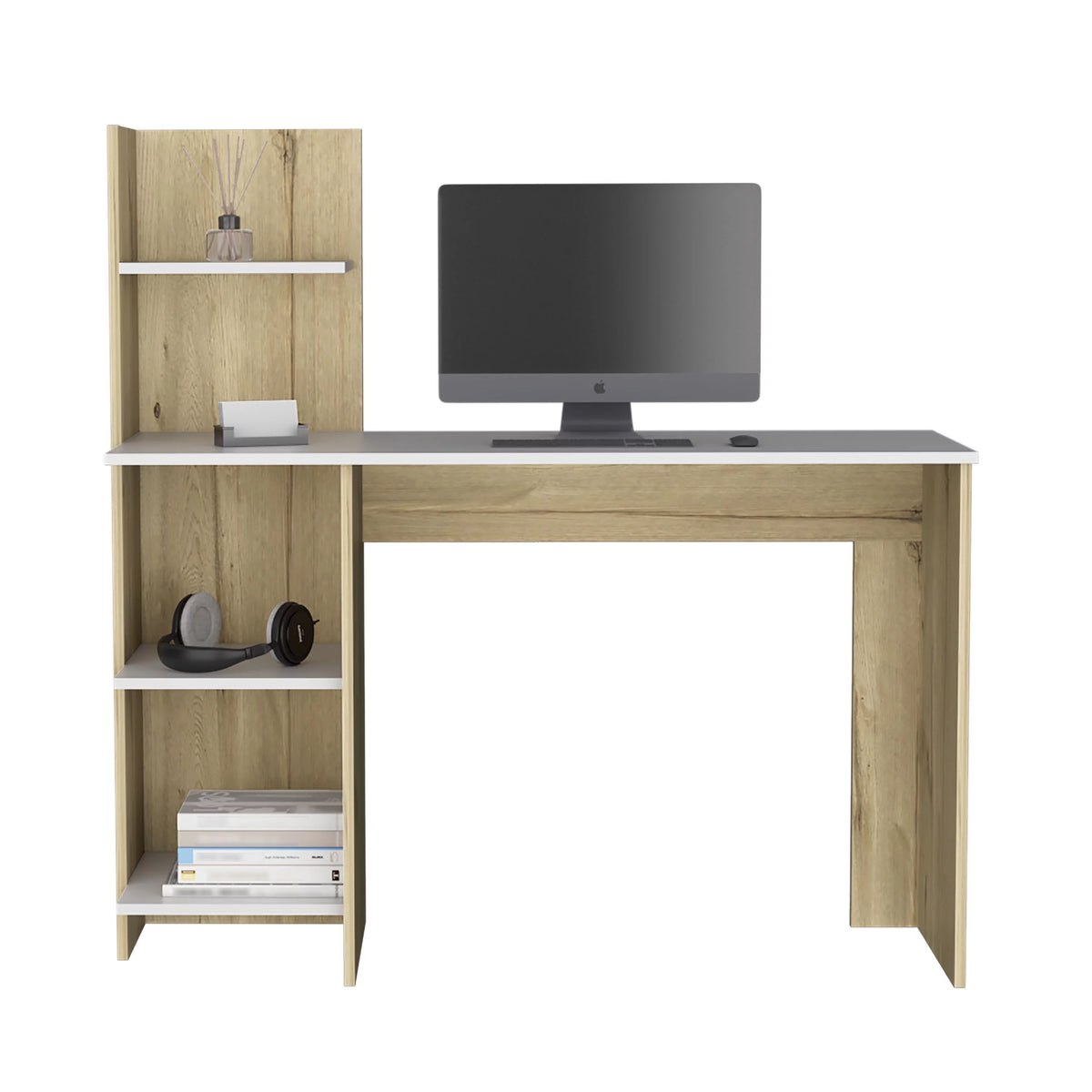 Light Oak White Four Shelves Desk T5582