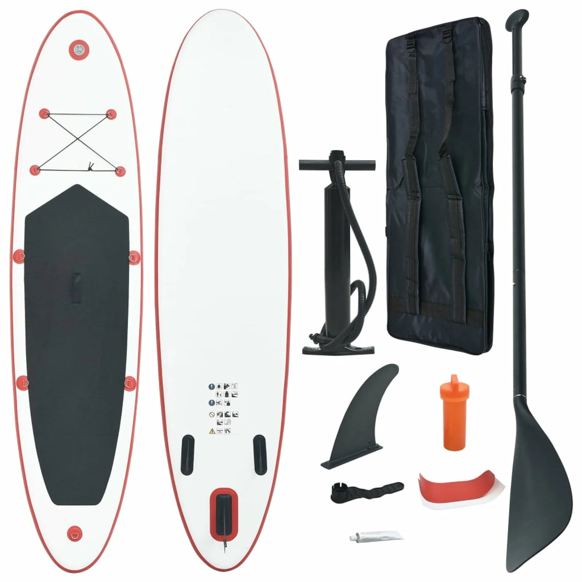 Inflatable Paddle Board Set with Oar, Fin, Hand Pump, Repair Kit and Carrying Bag E7418