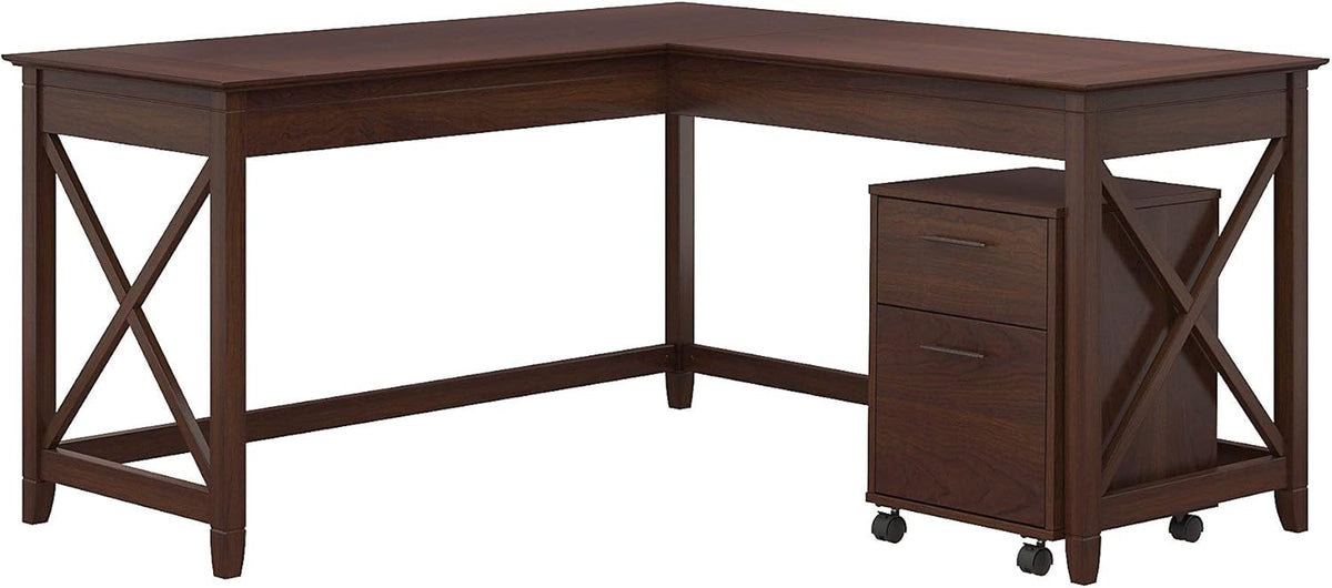60W L Shaped Desk with 2 Drawer Mobile File Cabinet A902709