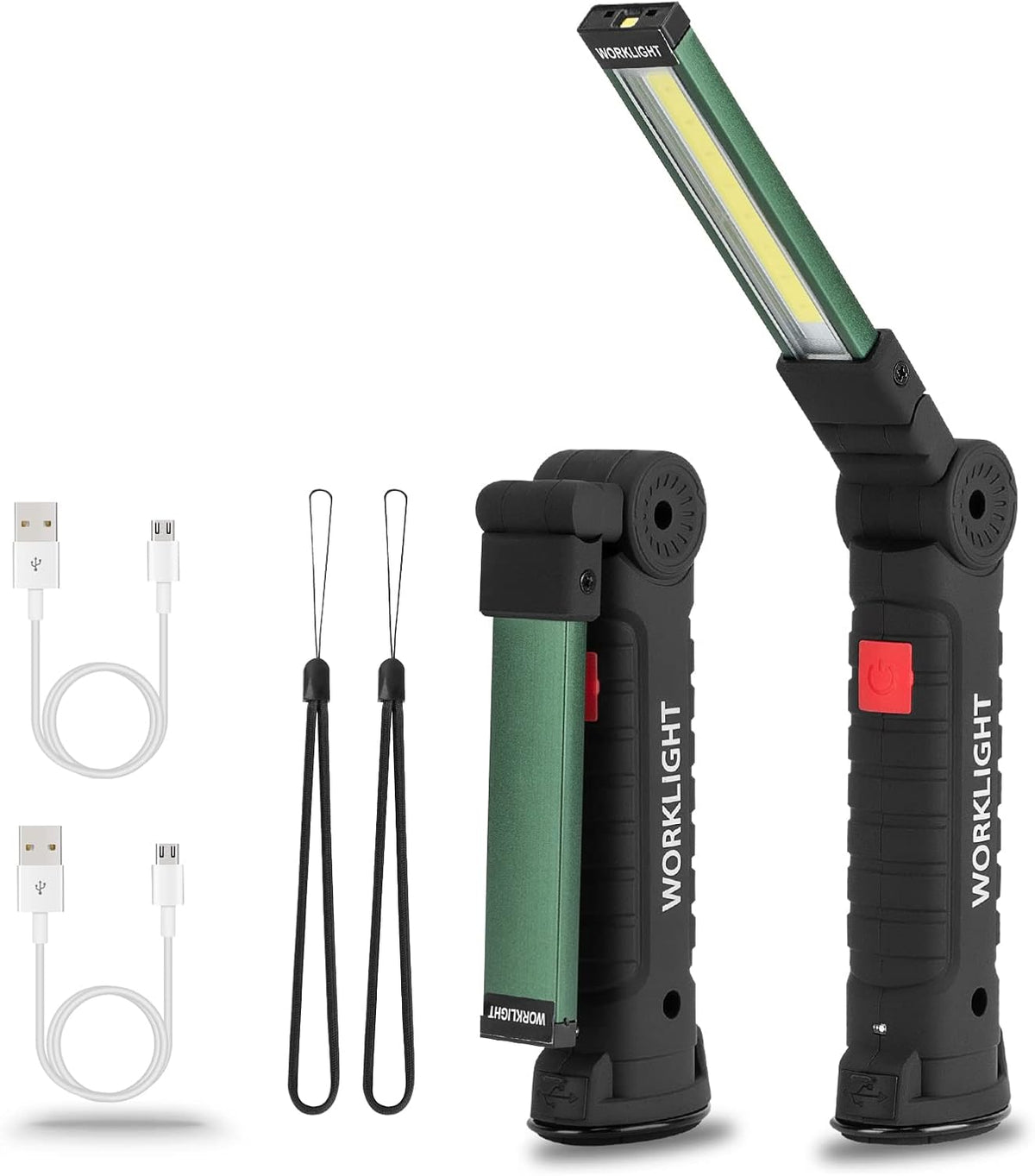 4 Pack Grey Body Black Alloy Magnetic Rechargeable Work Light V700185