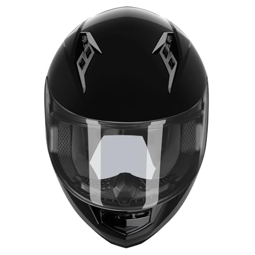 Compact Motorcycle Helmet - Matte Black, Large - Full Face w/ Tinted Visor T199