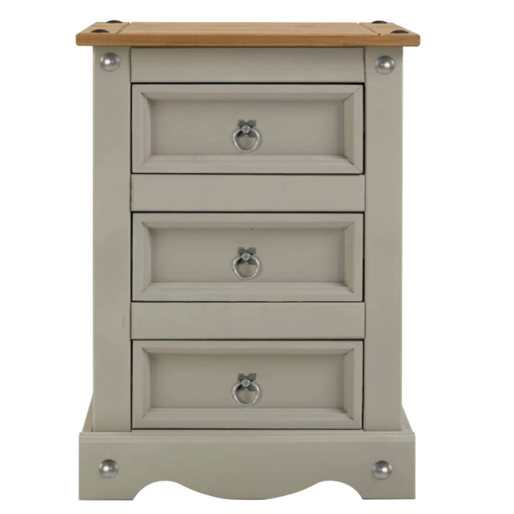 Gray 3 Drawer Wood Nightstand K886