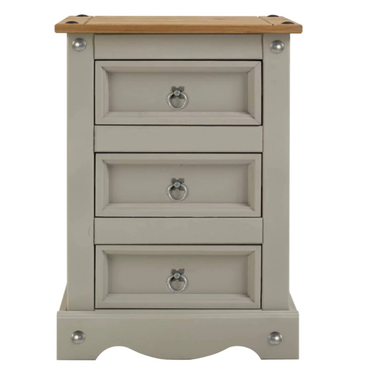 Gray 3 Drawer Wood Nightstand K886