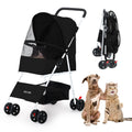 Folding Pet Stroller with Storage Basket, Black I462976