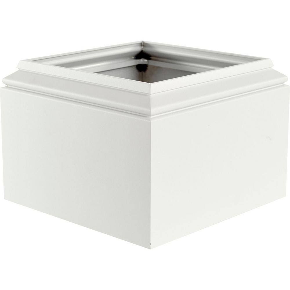 8 in. Aluminum Natchez Capital and Base with Textured White Finish S79993