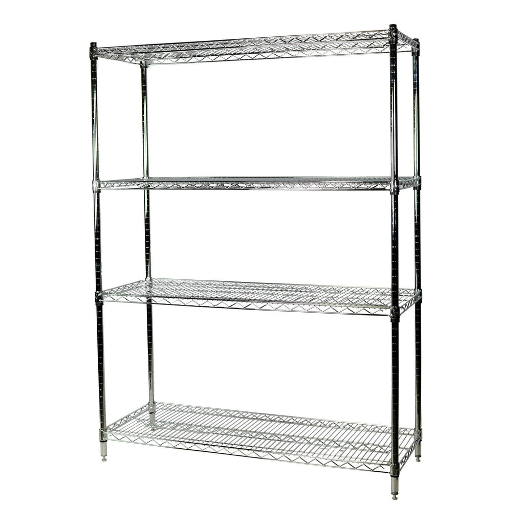 Chrome Wire Shelving Unit, 4 Shelves P55878