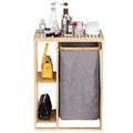 Bamboo Laundry Hamper with Storage Shelves R7612