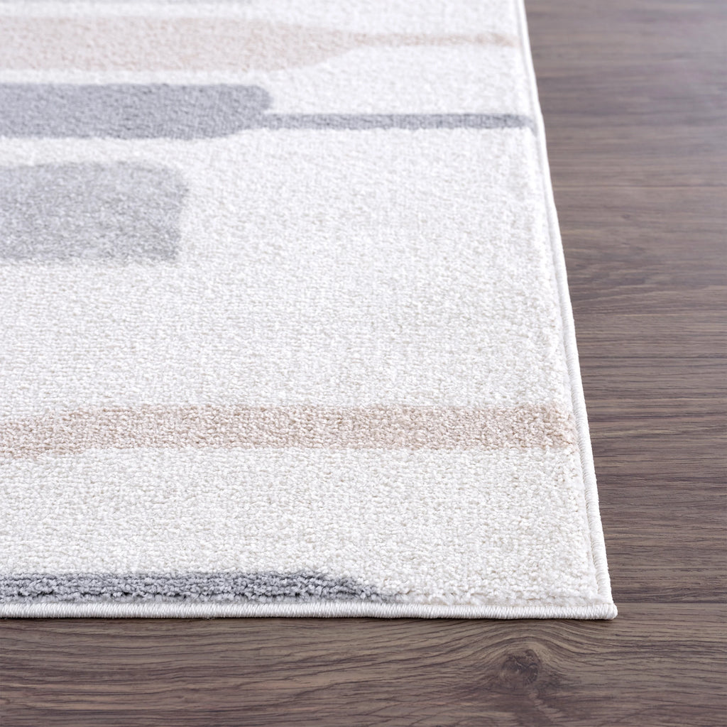Cream Grey 6 x 9 Area Rug R92916