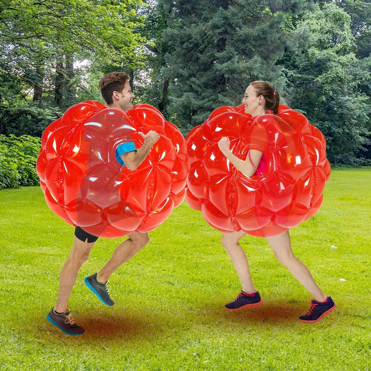2 PC Inflatable Body Bubble Ball Sumo Bumper Bopper Toys (Blue 90cm) W77375