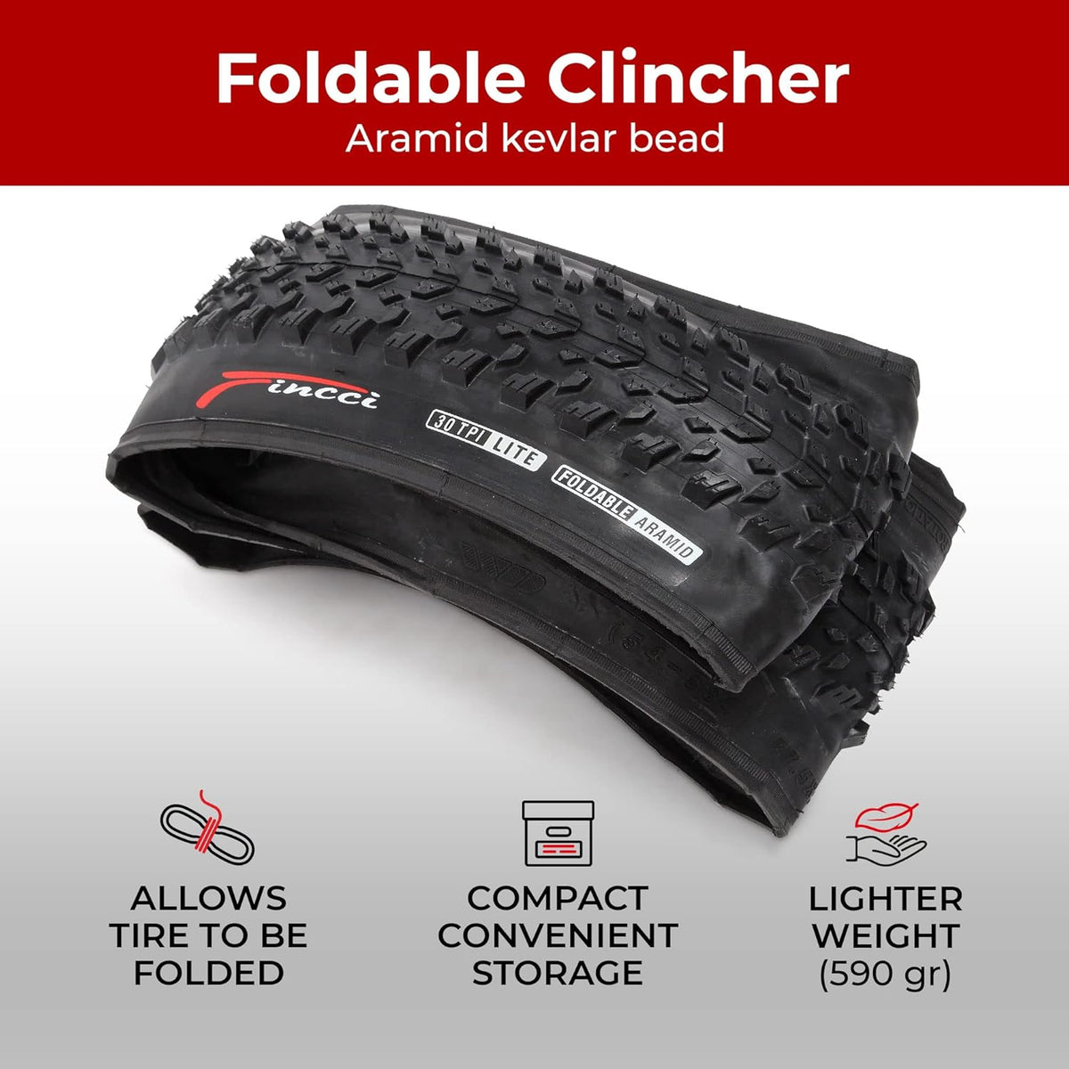 Pair 27.5 x 2.10 Inch Foldable MTB Bike Tires X109789