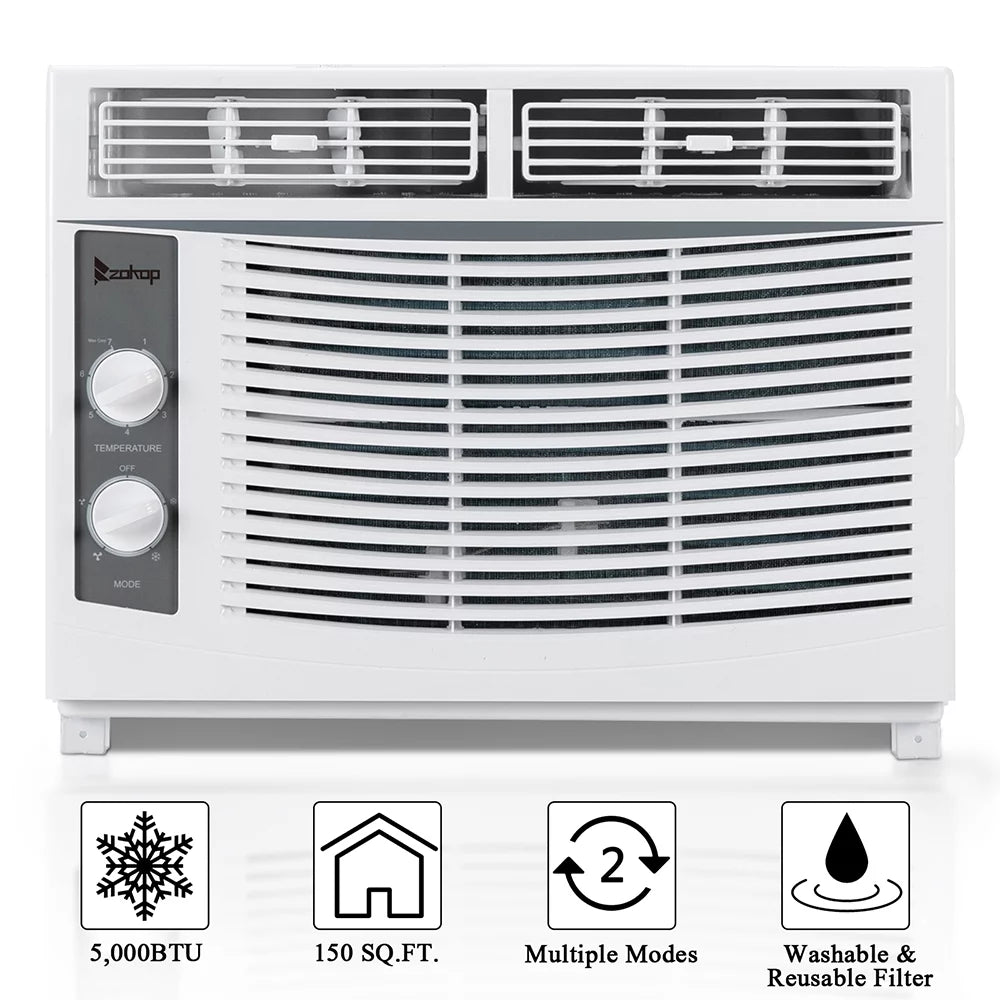 5000 BTU 115V Window-Mounted Compact Air Conditioner, White P692