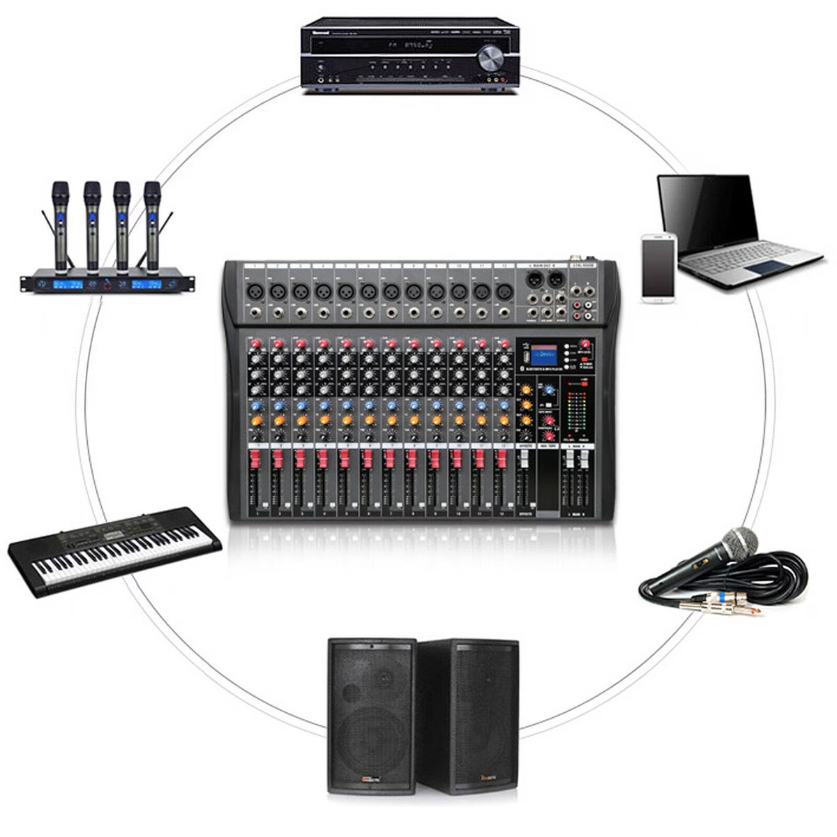 12 Channel Bluetooth Mixing Console W6750