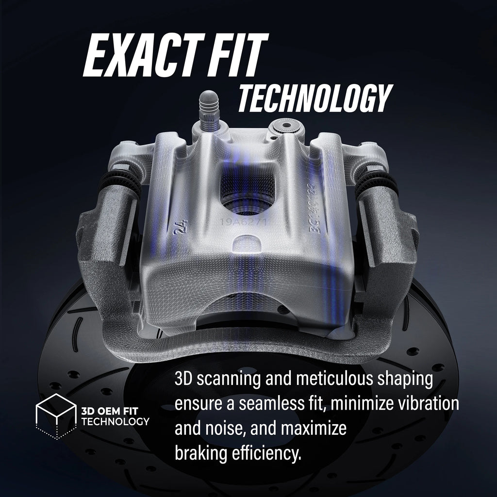 Front Disc Brake Caliper Coated Rotors And Ceramic Pads Kit K2617