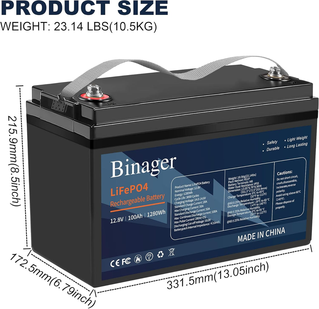 12v 100ah Lithium Iron Phosphate Battery U23383