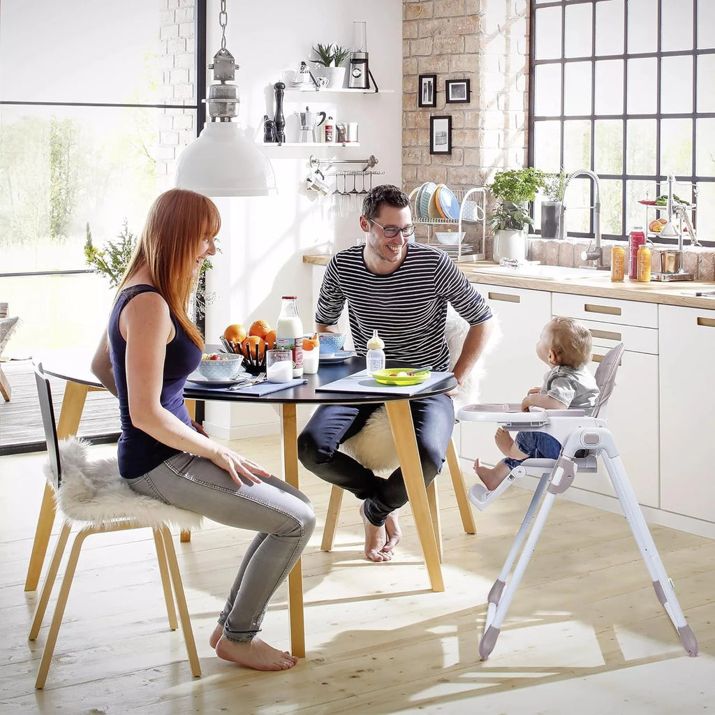 Portable Folding Highchair with Adjustable Height, Removable Tray, Gray I796809