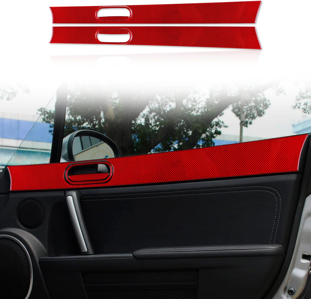 Carbon Fiber Car Inner Door Handle Frame Trim Sticker (Black) W855680