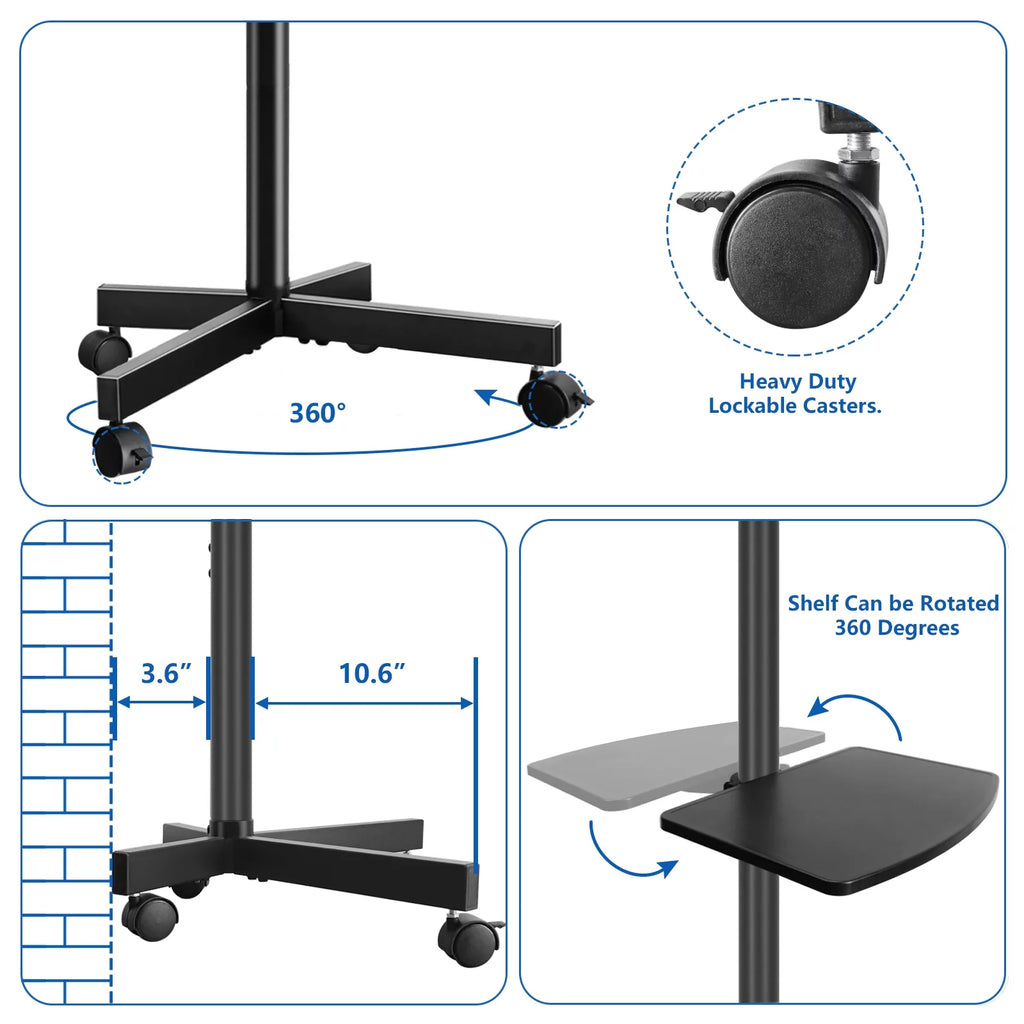 Modern Rolling TV Stand for 32 to 60 inch Flat Panel TVs F8141