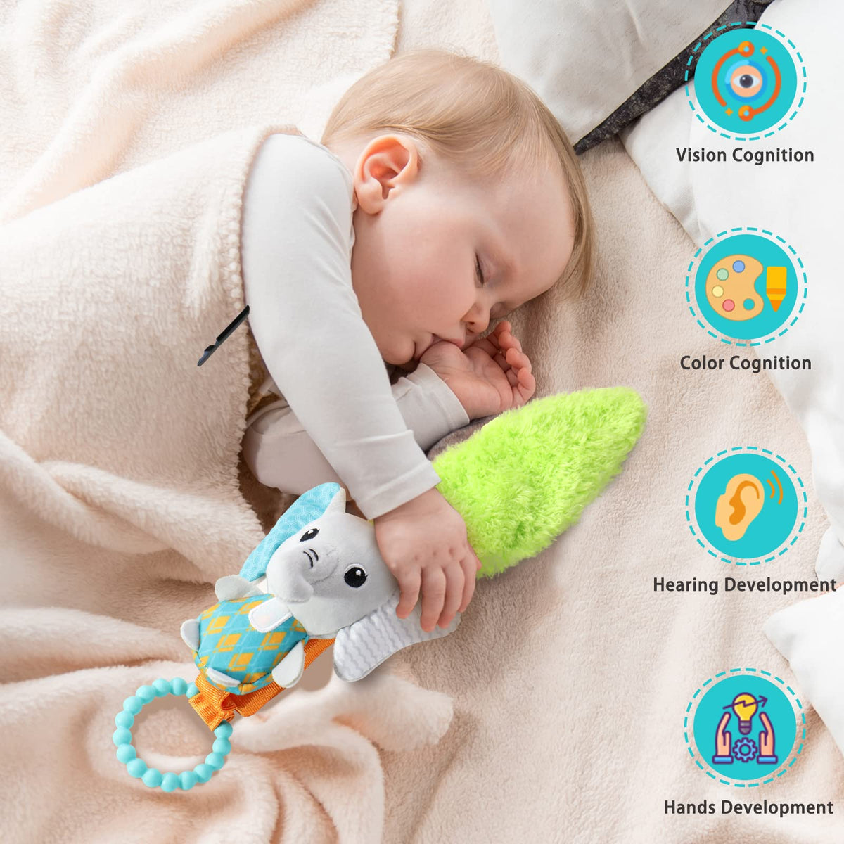 Multicolor Baby Rattles & Plush Rings Teether Toy E275750
