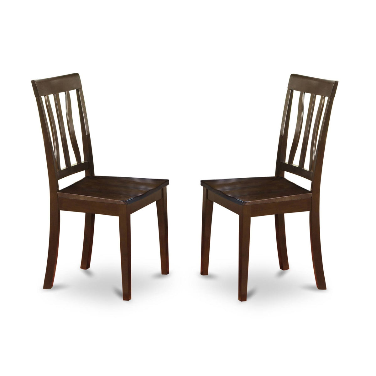 Set of 2 Antique Kitchen Chairs with Cappuccino Finish K521