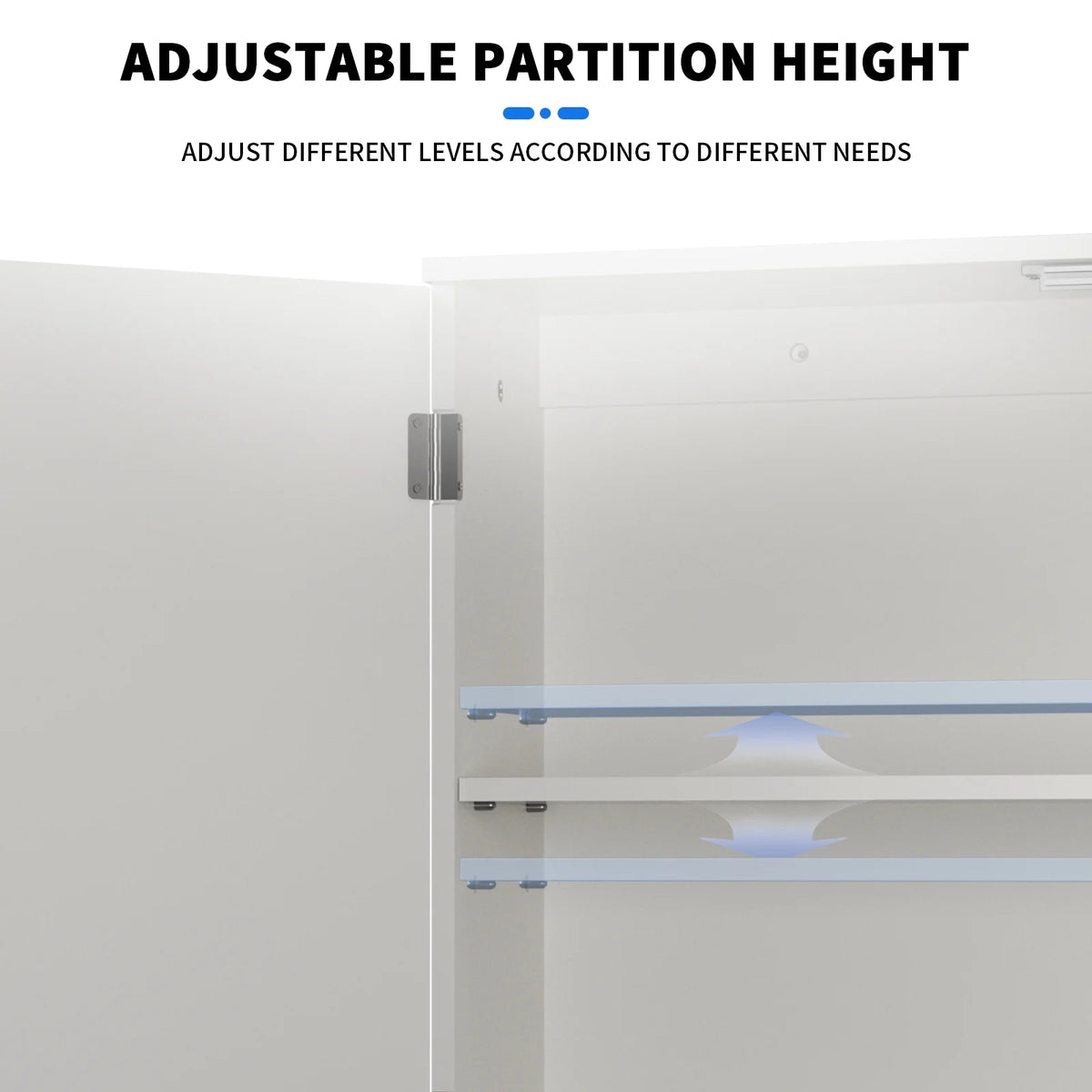 White Free Standing Wooden Bathroom Storage Cabinet with Double Doors S103998