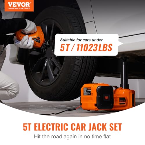 5 Ton Hydraulic Electric Car Jack with Impact Wrench and Inflatable Pump F1508