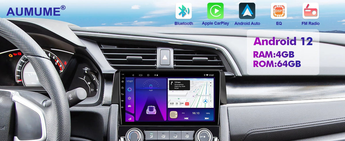 9 Inch Touchscreen Double Din Car Stereo with Wireless Carplay Android Auto Backup Camera R860744