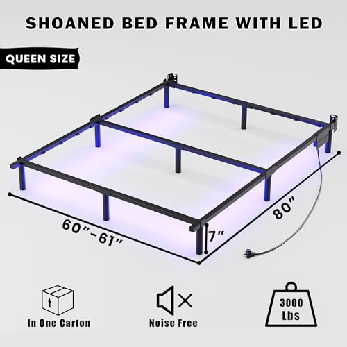 Black 7 Inch Metal Steel Bed Frame S87157