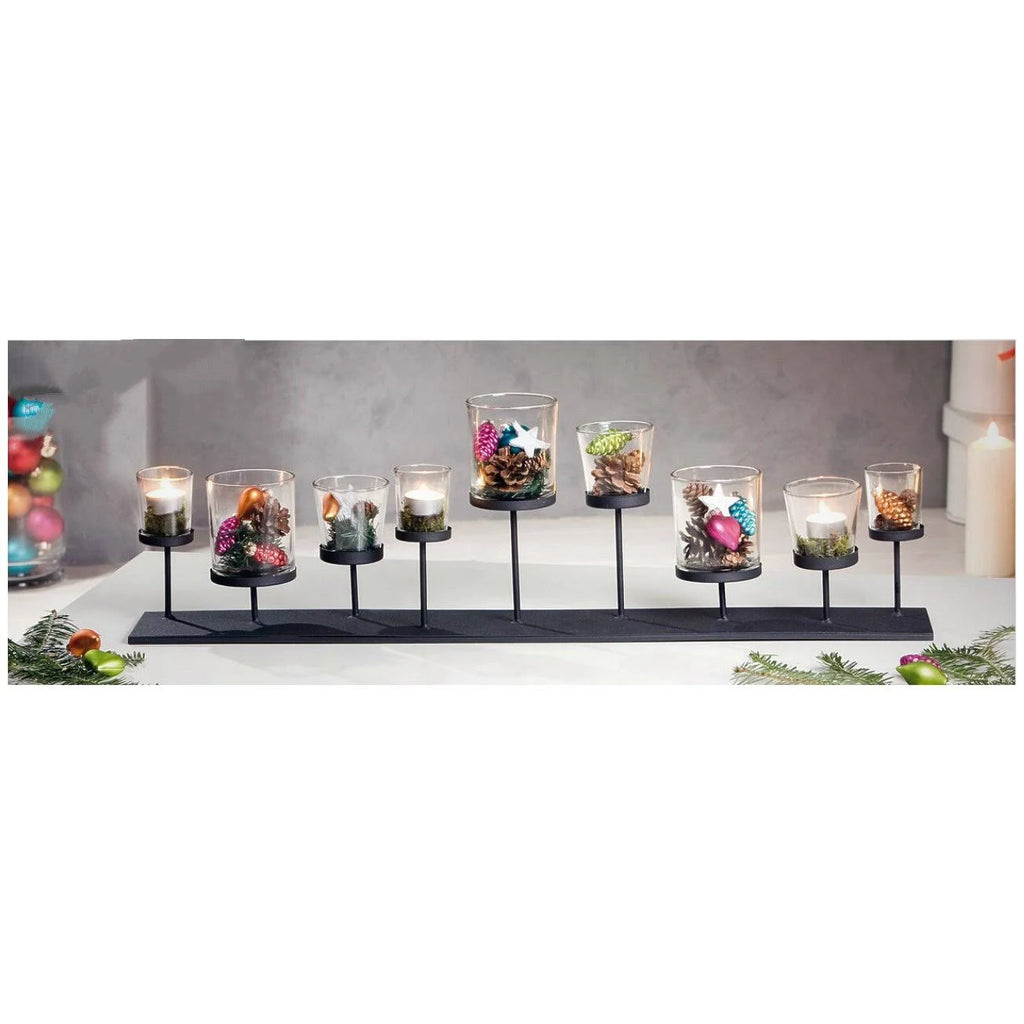 Pedestal Candle Centerpiece with Nine Metal Candle Holders I486588